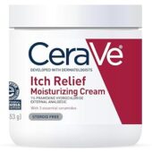 Cerave Moisturizing Cream For Itch Relief, Anti Itch Cream With Pramoxine Hydrochloride, Relieves Itchy With Minor Skin Irritations, Sunburn Relief, Bug Bites, Fragrance Free, 16 Ounces 453G