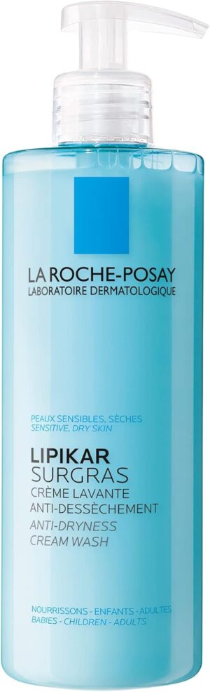 La Roche-Posay Moisturizing Body Wash, Lipikar Surgras Concentrated Anti-Dryness Shower-Cream for Dry Skin, with Niacinamide, Soap-Free. Suitable for Children & Adults, Recommended by Dermatologists, 400ML