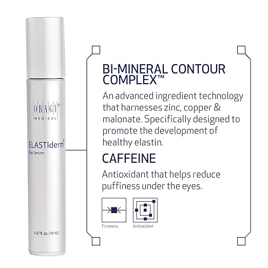 Obagi ELASTIderm Eye Serum – De-Puffing Serum with Caffeine and Bi-Mineral Contour Complex that Refreshes the Appearance of Skin Around the Eyes 0.47 FL OZ / 14ML
