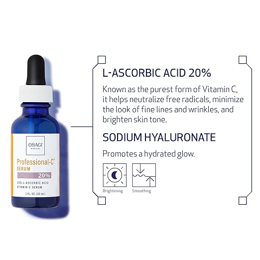 Obagi Professional-C Vitamin C Serum – Helps Brighten Skin Tone and Minimize the Appearance of Fine Lines & Wrinkles – Safe for Sensitive Skin 1 FL OZ/ 30ML