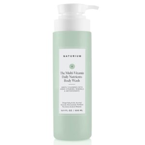 Naturium The Multi-Vitamin Daily Nutrients Body Wash, Hydrating Cleanser, 16.9 Oz/ 500Ml