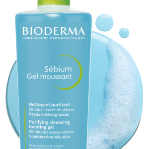 Bioderma Sebium Gel Moussant Purifying Cleansing Foaming Gel 500Ml/ 16.9 Fl Oz
