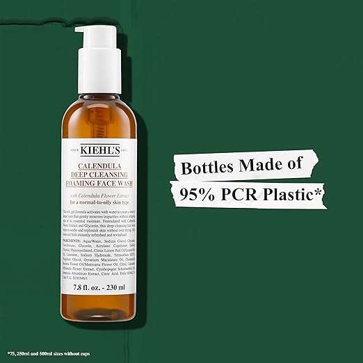 Kiehl's Calendula Deep Cleansing Face Wash, Balances Skin While Gently Removing Impurities, Soothing and Refreshing, Boosts Moisture Barrier for Soft-Feeling Skin, Paraben and Sulfate Free 7.8 fl oz /230ml