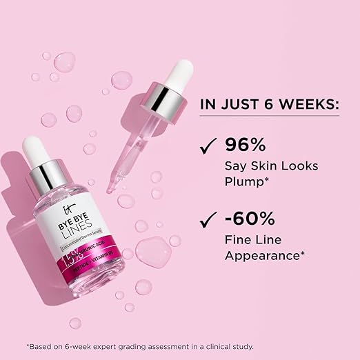 IT Cosmetics Hyaluronic Acid Serum Visibly Plumps Skin & Smooths Lines In 2 Weeks - With Peptide + Vitamin B5 - Vegan Formula 1 fl oz/ 30ml