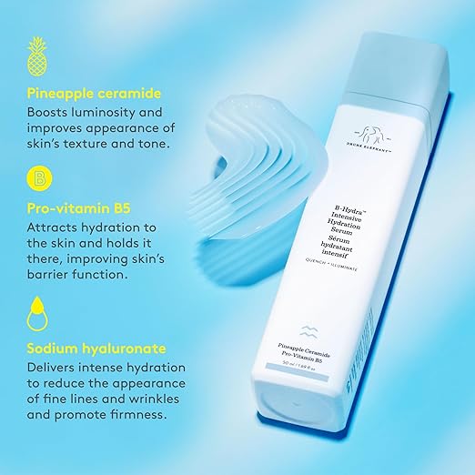 Drunk Elephant B-Hydra Hydration Serum - Hydrating Vitamin B Serum - Clean Clinical Skincare - Cruelty-Free - Dermatologist-Tested - Free of Essential Oils, Silicones, and Fragrance 50ml/ 1.69 fl oz