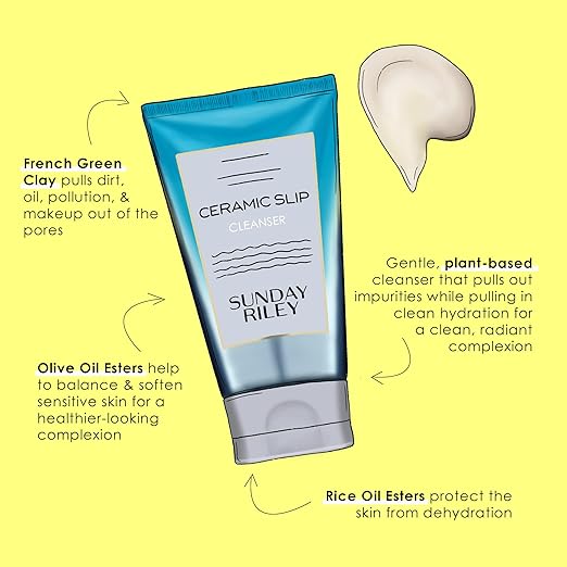 Sunday Riley Ceramic Slip Cleanser,5 Fl Oz (Pack of 1) 15ml/ 0.5 fl oz