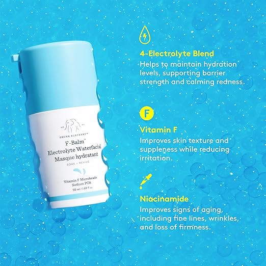 Drunk Elephant F-Balm Electrolyte Waterfacial - Deeply Hydrating Overnight Face Mask - Clean Clinical Skincare - Cruelty-Free - Free of Essential Oils, Silicones, and Fragrance 50 ml/1.69 fl oz