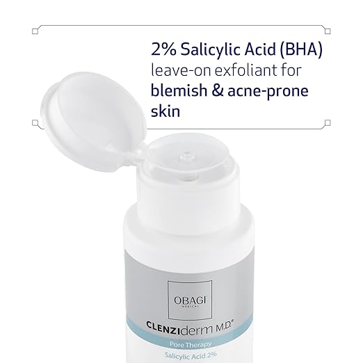 Obagi CLENZIderm M.D. Pore Therapy Exfoliating BHA Toner - Unclogs Pores with 2% Salicylic Acid Acne Treatment – 5 oz/ 148ml