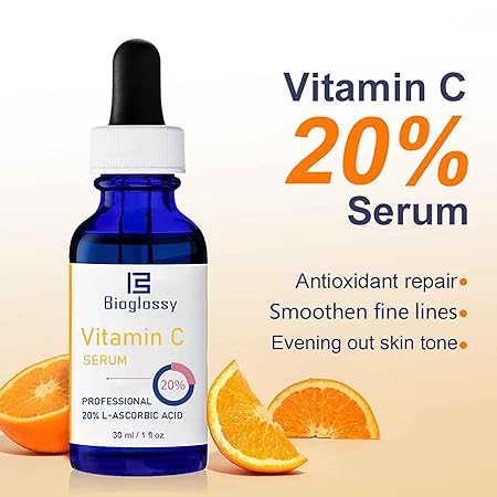 Vitamin C Serum 20%, Professional Vitamin C Face Serum Anti Aging Skin Care, Enhance Skin Radiance Reduce Fine Lines & Wrinkles for Women 1 fl oz/ 30ml