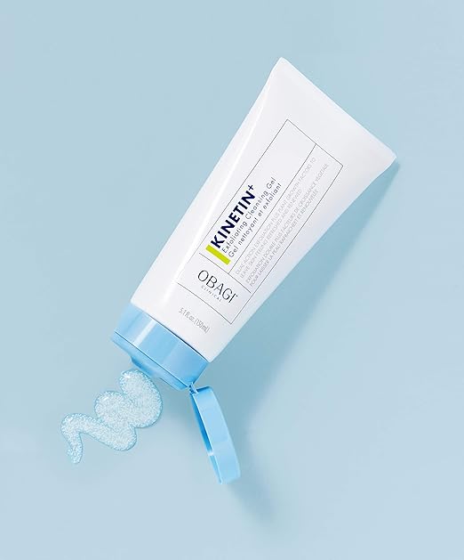 Obagi Clinical Kinetin+ Exfoliating Facial Cleansing Gel, Exfoliating Face Wash for Minimizing Signs of Skin Aging, Fine Lines and Wrinkles, and Dull and Uneven Skin Texture, Hypoallergenic, 5.1 fl oz (OC0009) 150ml