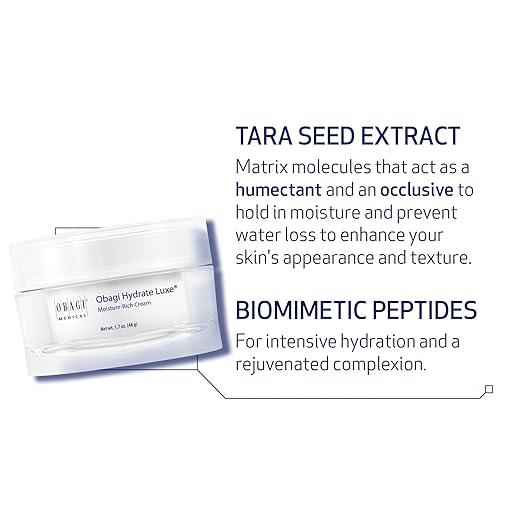 Obagi Hydrate Luxe Ultra-Rich Moisturizer – Non-Comedogenic with Tara Seed Extract and Biomimetic Peptides – Night Face Cream for Dry, Sensitive, or Aging Skin 1.7 oz / 48g