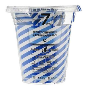 MAY ISLAND 7 Days Secret Deep Water Sleeping Mask - Korean Overnight Hydrating Treatment with Hyaluronic Acid - Intensive Moisturizing & Revitalizing - Single-Use Pouches, 0.17oz. x 12 Pack