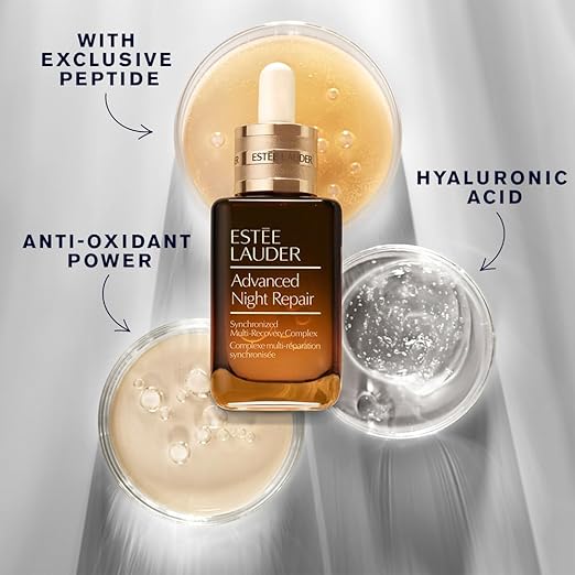 Estée Lauder Advanced Night Repair Face Serum Synchronized Multi-Recovery Complex with Hyaluronic Acid & Peptides | Anti Aging & Hydrating 1.7fl oz/50ml
