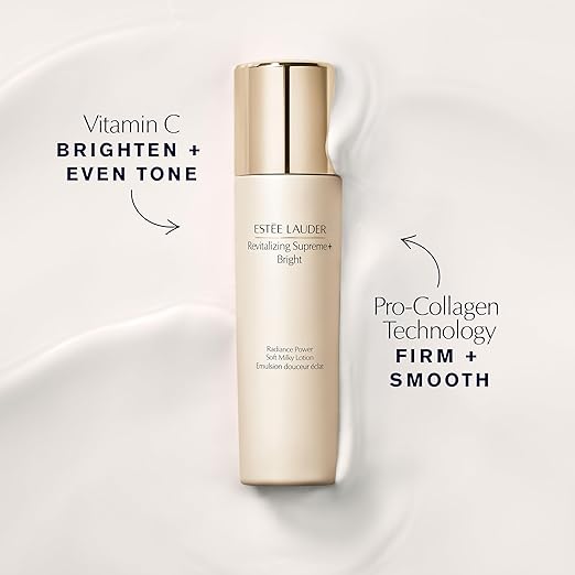 Estée Lauder Revitalizing Supreme+ Bright Radiance Power Soft Milky Lotion Moisturizer with Vitamin C | Targets Dark Spots & Dullness, 3.4 Fl Oz/100ml
