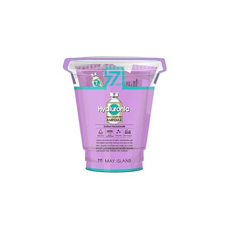 MAY ISLAND 7 Days Highly Concentrated Hyaluronic Ampoule - Korean Intensive Moisturizing Serum with Hyaluronic Acid & Cactus Extract - Single-Use Ampoules for Deep Hydration, 0.1oz. x 12 Pack