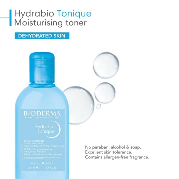 Bioderma Hydrabio Moisturizing Toner, Hydrating Face Toner for Sensitive Dry Skin, 8.33 Fl Oz/ 250ml