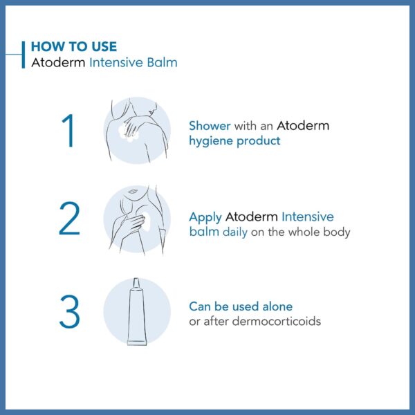 Bioderma Atoderm Intensive Balm, Hydrating Balm for Dry to Atopic Sensitive Skin, Face & Body Moisturizer with Ultra Soothing Anti-Itching Formula, Fragrance-Free, Non-Greasy & Non-Sticky for Family 16.7 fl oz/ 500ml