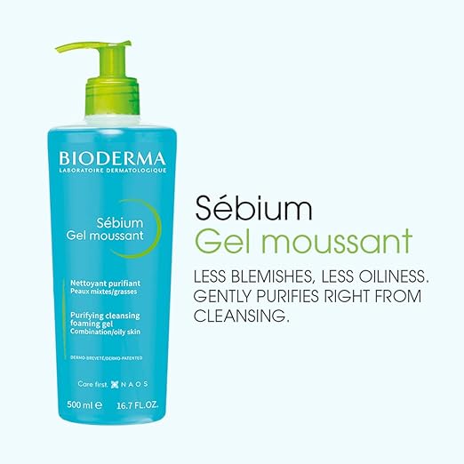 Bioderma - Face Cleanser - Sébium - Makeup Removing Cleanser - Skin Purifying - Face Wash for Combination to Oily Skin 500ml/ 16.9 fl oz