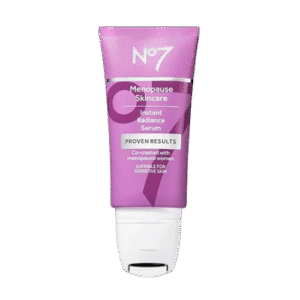 No7 Menopause Skincare Instant Radiance Serum – Hydrating Facial Serum with Hyaluronic Acid + Collagen Peptides for Firmer, Healthier Looking Skin – With Cooling Applicator 30ml/ 1.0 fl oz