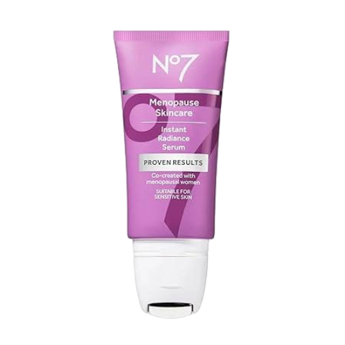 No7 Menopause Skincare Instant Radiance Serum – Hydrating Facial Serum with Hyaluronic Acid + Collagen Peptides for Firmer, Healthier Looking Skin – With Cooling Applicator 30ml/ 1.0 fl oz