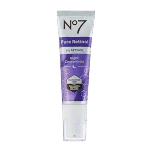 No7 Pure Retinol 1% Night Concentrate - Anti Wrinkle Retinol Serum with Collagen Peptides & Niacinamide for Younger Looking Skin - Firming Face Serum for Fine Lines & Wrinkles 30ml/ 1.0 fl oz