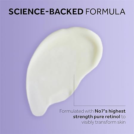 No7 Pure Retinol 1% Night Concentrate - Anti Wrinkle Retinol Serum with Collagen Peptides & Niacinamide for Younger Looking Skin - Firming Face Serum for Fine Lines & Wrinkles 30ml/ 1.0 fl oz