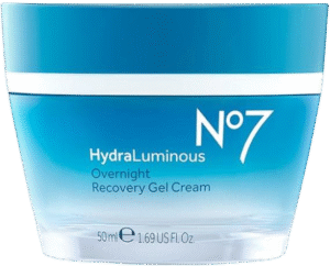 No7 Hydraluminous Overnight Recovery Gel Cream - Moisturizing Face Cream with Vitamin C + Vitamin E - Night time Gel Moisturizer for Hydration 1.69 fl oz/ 50ml