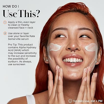 ummm Kate Somerville Exfolikate Glow Moisturiser, Daily Facial Cream, 2-in-1 Exfoliating Face Cream, Gently Exfoliating and Hydrating Formula, 50 ml/ 1 fl oz