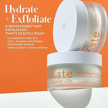 ummmm Kate Somerville Exfolikate Glow Moisturiser, Daily Facial Cream, 2-in-1 Exfoliating Face Cream, Gently Exfoliating and Hydrating Formula, 50 ml/ 1 fl oz