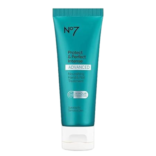 No7 Protect & Perfect Intense Advanced Nourishing Hand and Nail Cream - Anti Aging Hand Cream with Vitamin B5 - Contains Matrixyl 3000+ Collagen Peptide Anti Wrinkle Technology 75 ml/ 2.5 fl oz