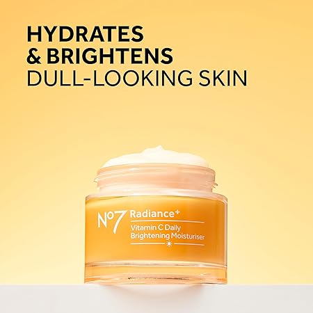 No7 Radiance+ Brightening Vitamin C Moisturizer Face Cream - Skin Nourishing Face Moisturizer - Fast-Absorbing + Lightweight Formula & Suitable for Dry Skin, 1.69 fl oz/ 50ml