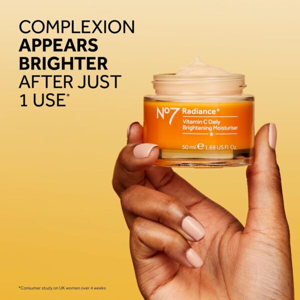 No7 Radiance+ Brightening Vitamin C Moisturizer Face Cream - Skin Nourishing Face Moisturizer - Fast-Absorbing + Lightweight Formula & Suitable for Dry Skin, 1.69 fl oz/ 50ml