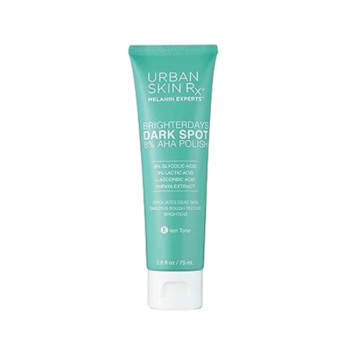 BrighterDays Dark Spot Facial Scrub + Treatment Mask, USRx®, Exfoliate, Smooth and Brighten the Look of Uneven Skin Tone, 8% Alpha Hydroxy Acids, Formulated with Glycolic and Lactic Acid, 2.5 Oz/ 75ml