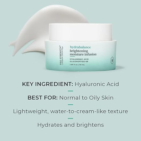 Urban Skin Rx®, HydraBalance Instant Moisture Infusion | Luxurious, Fragrance-Free Formula Provides Intense Hydration + a Youthful Looking Glow, Formulated with Squalane and Hyaluronic Acid, 1.69 Oz/ 50ml