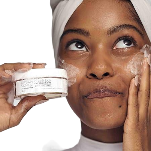 Urban Skin Rx Clear Skin Cleansing Bar | 3-in-1 Daily Cleanser, Exfoliator and Mask Removes Excess Oil and Improves Blemishes, Formulated with Salicylic Acid, Eucalyptus and Sulfur | 3.7 Oz/ 100g