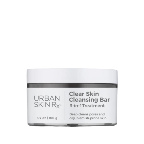 Urban Skin Rx Clear Skin Cleansing Bar | 3-in-1 Daily Cleanser, Exfoliator and Mask Removes Excess Oil and Improves Blemishes, Formulated with Salicylic Acid, Eucalyptus and Sulfur | 3.7 Oz/ 100g