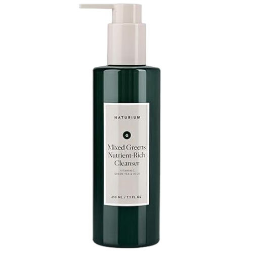 Naturium Mixed Greens Nutrient-Rich Facial Cleanser, With Vitamin C, Green Tea & Aloe, 7.1 oz/ 210ml