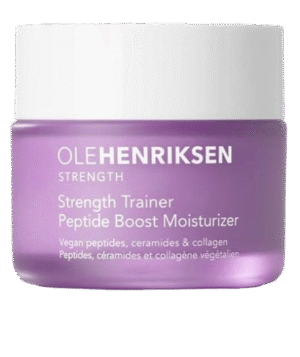 Ole Henriksen Strenth Trainer Peptide Boost Facial Moisturizer with ceramides and collagen Full Size UNBOXED 1.7 fluid ounces 50 milliliter Jar