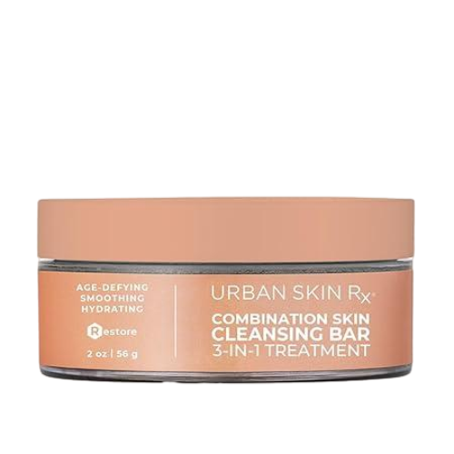 Urban Skin Rx Combination Skin Cleansing Bar | 3-in-1 Daily Cleanser, Exfoliator, and Mask Smooths, Hydrates, Improves the Appearance of Skin Tone + Texture, Formulated with Salicylic Acid | 2 Oz/ 56g