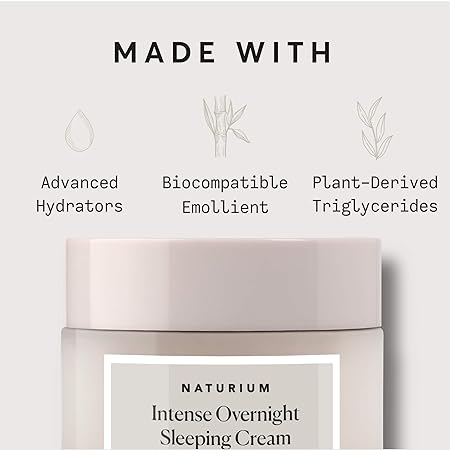 Naturium Intense Overnight Sleeping Cream, Hydrating & Anti-Aging Face Moisturizer, 1.7 oz/ 50 g