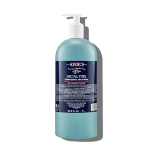 Kiehl's Facial Fuel Face Wash, Refreshing + Invigorating Men's Gel Cleanser, With Caffeine, Vitamin E And Menthol, Non-Drying Formula Moisturizes Skin, Great For Clogged Pores, For All Skin Types 33.8 Fl Oz/ 1L