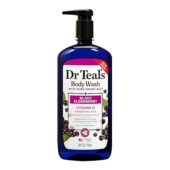 Dr Teal's Body Wash With Pure Epsom Salt, Black Elderberry With Vitamin D &Amp; Essential Oils, 24 Fl Oz /710Ml