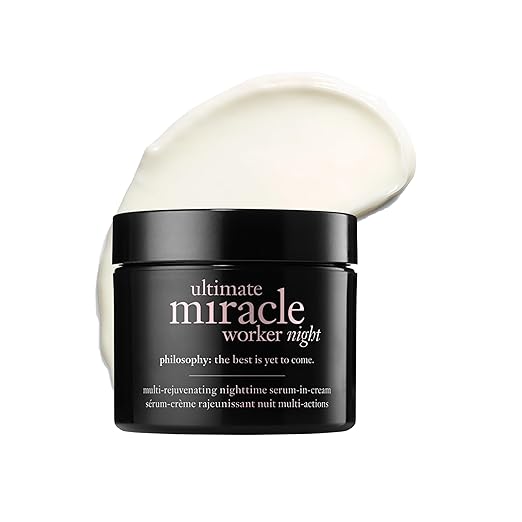 philosophy ultimate miracle worker multi-rejuvenating nighttime serum-in-cream face moisturizer - with retinol - targets all major signs of aging including fine lines & wrinkles - serum : 10ml / 0.34 fl oz cream : 50ml /1.7 fl oz