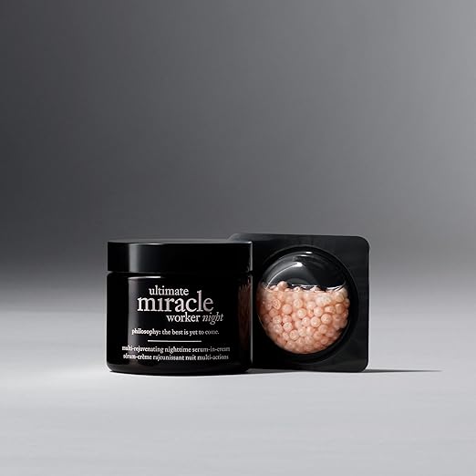 philosophy ultimate miracle worker multi-rejuvenating nighttime serum-in-cream face moisturizer - with retinol - targets all major signs of aging including fine lines & wrinkles - serum : 10ml / 0.34 fl oz cream : 50ml /1.7 fl oz