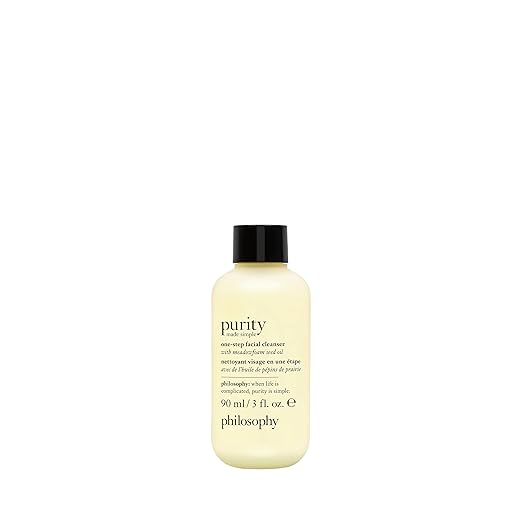 philosophy purity made simple one-step facial cleanser- with meadowfoam seed oil gently cleanses & melts away dirt, oil & stubborn makeup paraben-free face wash 90ml / 3 fl oz