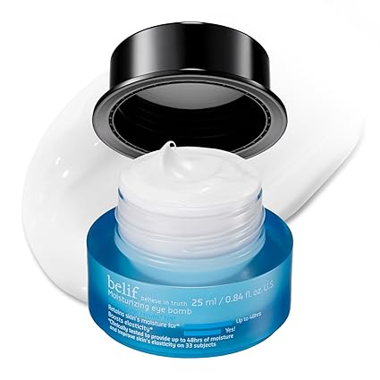 belif Peptide Eye Bomb, Anti-Aging Eye Cream for Wrinkles, Fine Lines, Crow’s Feet & Eye Bags, 48hr Hydration with Ceramide, Squalane, Caffeine, Dermatologist-Tested Korean Skincare, 0.84 fl.oz /25ml
