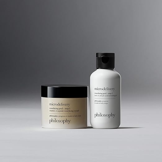 philosophy microdelivery vitamin c resurfacing peel kit - with lactic acid & sunflower seed oil - two-step treatment to smooth rough texture, even skin tone and minimize the appearance of fine lines step 1: 56.7 g / 2 oz step 2 : 60ml / 2 fl oz