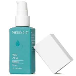 MEDIX 10% Glycolic Acid + Lactic Acid Leave-On Exfoliating Skin Care Body Gel | AHA Exfoliant Body & Face Serum Refines + Softens Dry Dead Skin, Uneven Skin Tone, KP Bumps, & Wrinkles, 1.7 Fl Oz / 50ml