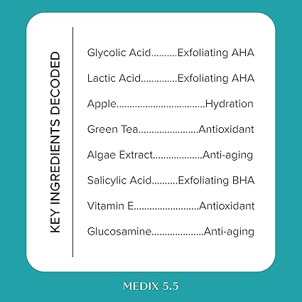 djjj MEDIX 10% Glycolic Acid + Lactic Acid Leave-On Exfoliating Skin Care Body Gel | AHA Exfoliant Body & Face Serum Refines + Softens Dry Dead Skin, Uneven Skin Tone, KP Bumps, & Wrinkles, 1.7 Fl Oz / 50ml