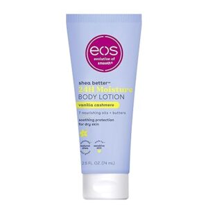 eos 24H Moisture Travel Body Lotion- Vanilla Cashmere, Travel Size Essential, Toiletries, Mini Body Lotion For Dry Skin, 2.5 fl oz / 74ml